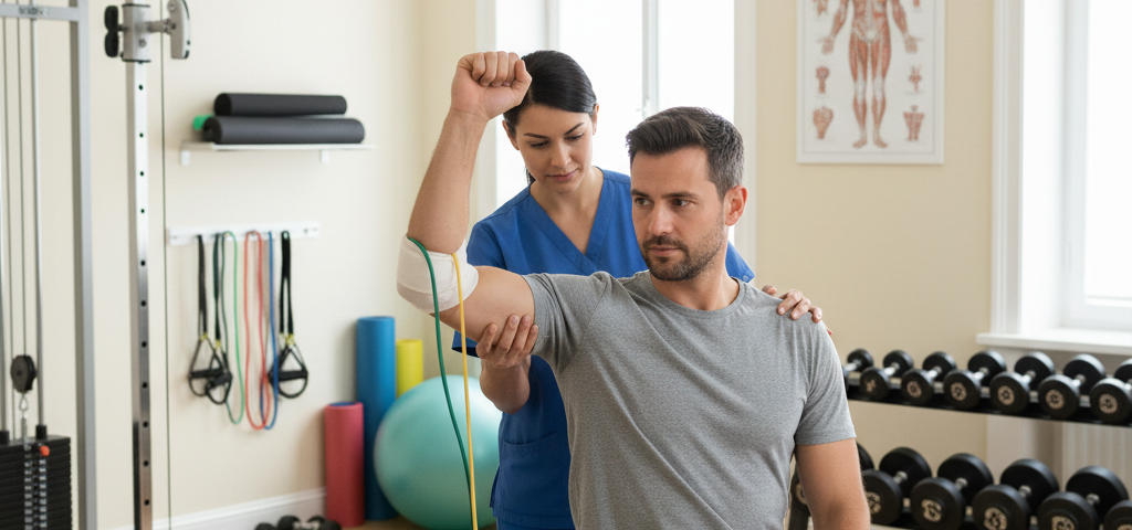Post-surgery physiotherapy session