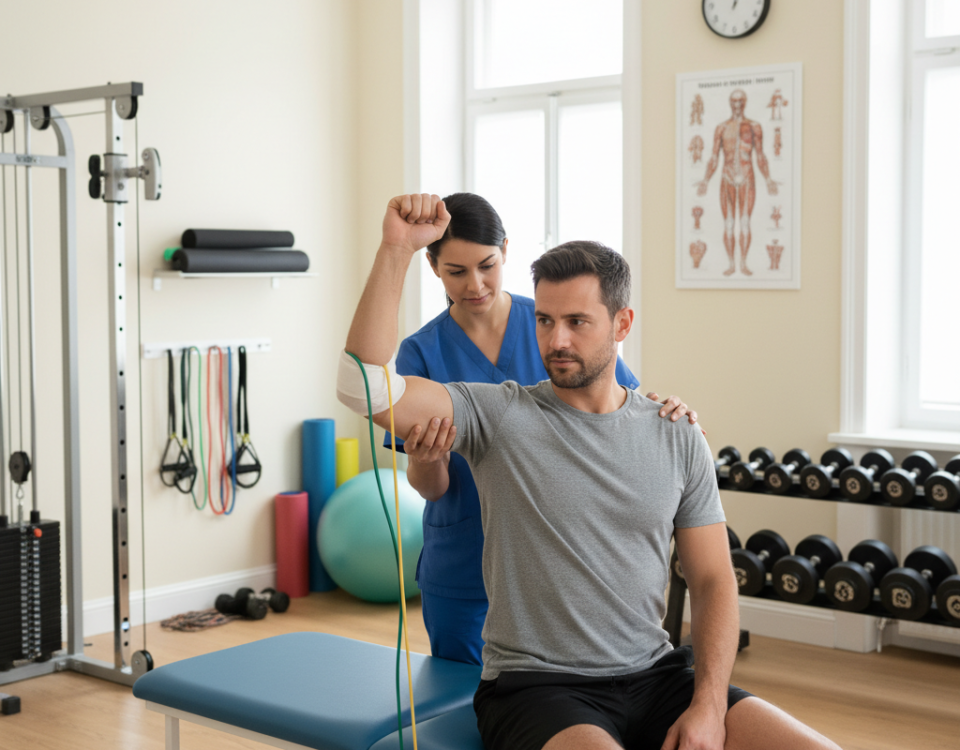 Post-surgery physiotherapy session