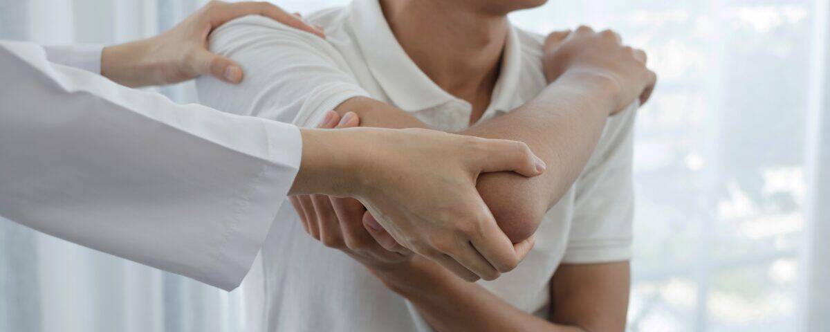 man receiving physiotherapy